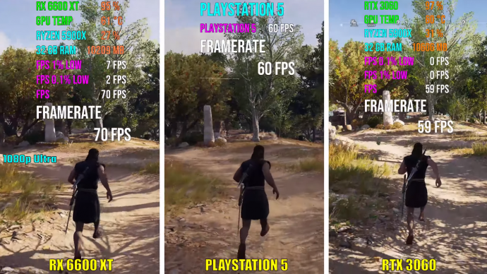 AC Odyssey в сравнении платформ PC и PS5